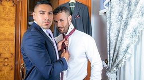 Having never worn a suit, he resolves to try one on.