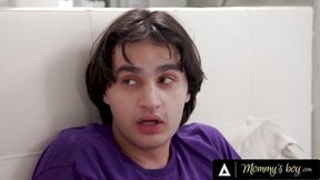 MOMMY'S BOY - Hot MILF Gets A Creampie To Help Her Stepson To Stop Him To Jerking Off All The Time