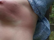 Titslapping outdoor in blue blouse - Trailer