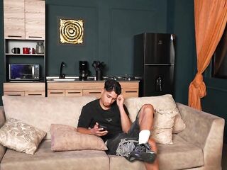 Large-breasted stepmother comforts her stepson after this chab breaks up with his girlfriend