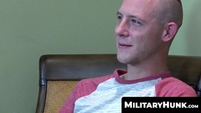 MilitaryHunk.com - Army deviant Cameron Vincent fingers ass during wanking solo with