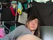 Thicc 18 Year Old Tgirl Destroys herself with Vibrating Dildo
