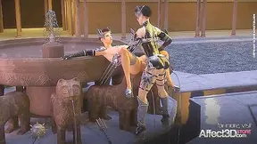 Futa Queen Seduces Voluptuous Goddess in Sultry 3D Fantasy Tryst