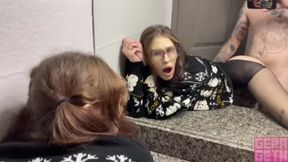 Sucking and Fucking with a Huge Cock While My Boyfriend Takes a Shower