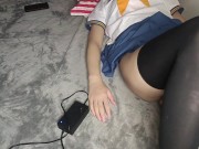 伪娘传教士体位被自动炮机抽插性交呻吟  水手服  过膝袜 性感内裤