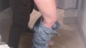 TEEN STEPSISTER takes it in the ASS in a shopping mall