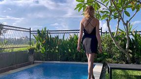 veronika is fucked poolside by her lover in her pantyhose