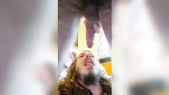 Twink Pisses and Cums in Older Guy's Mouth