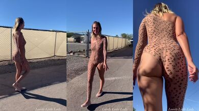 Is This Considered Streaking Across The Neighborhood? (Petite Blonde PAWG Wearing Sexy See-Through Outfit N Public)