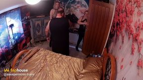 Part 1:- Lanista Bear and Domina Satana Introduces Melanie to Red Ruby for Ruby's First Pegging Session
