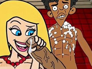 2 Toons: "Excited stepmom jerks off stepson's schlong in the shower" and "Married floozy stars in interracial porn with Ebony chaps," plus anal bonus from a married pair