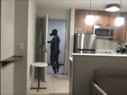 Hotel movie part 5 - blonde surfer changes into another wetsuit to complete mission