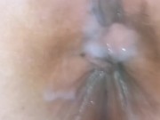 Up close to my pretty pussy~see his hot cum drip