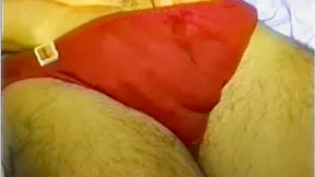Gay Japanese Dude in Red Panties Goes Wild Masturbating