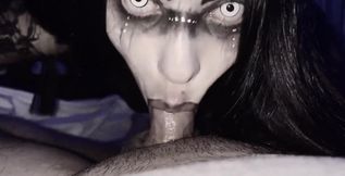 POV fuck with scary but hot Latina pale demon on my bed