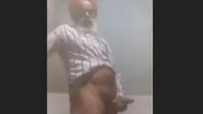Hot indian grandpa fingering in the toilet