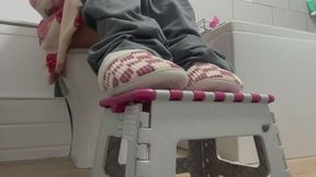 Goth Mommy's Constipation Battle Stool-Assisted Pushes, Loud Groans & Desperate Shifting