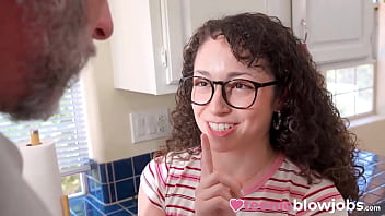 The curly haired Pixie Smalls is showing appreciation to her handyman through a personal and sensual blowjob.