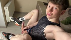 extra big dicks boy taking care of his morning wood