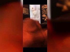 Jerking off to a sexy Asian lady with big tits