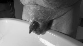 Shave my balls and little uncut cock