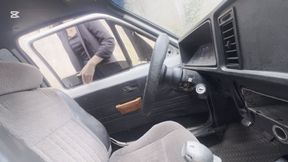 Anie can't start the car barefoot.