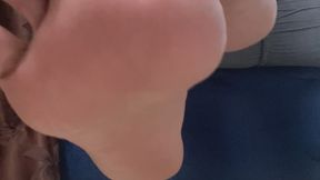 Applying cream to my feet