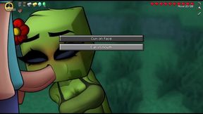 Explosive Mouthful Cumshot inside Creepers Mouth - Hornycraft Creeper Sex