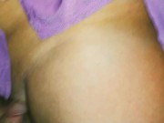 Slut co-worker drips last night's cum from husband on dick in break room morning hookup