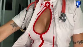 Colombian milf Andrea Castro and Brian give a oral pleasure and jism on breasts during a nasty medical check-up, making the insane nurse aroused and prepared to fuck.