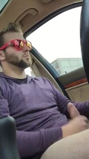 Big-Cock Hunks Play in the Car