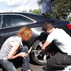 Grannys Pussy Gets Pounded in the Parking Lot - Grandmams