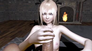 Petite anime blonde drips cum in 3D HD