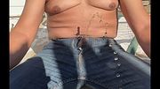 Super sexy public outdoors desperate volcano-like upwards seated piss