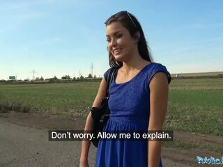 Public Agent Taut hawt Czech bald vagina drilled outdoors