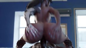 PAWG Symmetra Bouncin' on a Big Black Cock