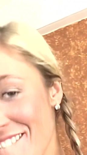 Must-see moment from "Her beautiful braids are swinging as the blonde goes up and down on a dick"