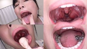 Kayo Iwasawa - Showing inside cute girl's mouth, chewing gummy candys, sucking fingers, licking and sucking human doll, and chewing dried sardines MOUT-97 - wmv