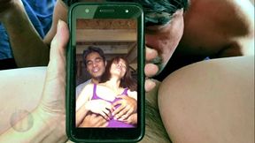 Watching Myself on Phone While He Eats My Cake