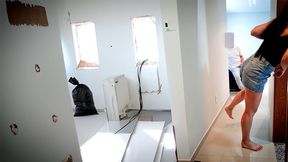 Naughty housewife fucks with the architect working at her house