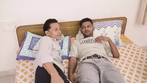 TWO STEP BROTHER FUCKED THEIR LADY SERVANT IN THE MORNING &mdash;  THREESOME HARDCORE SEX