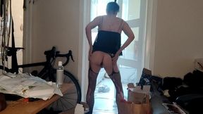 lean sissyboy shakes ass with a vibrating butt plug on max level