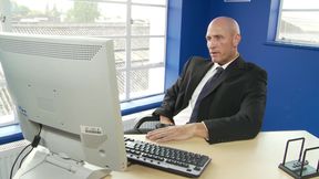 Blonde office cumslut