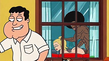 Black Plumber Fucks Married Housewife Behind Her Cuckold Husband's Back. Cartoon Wife Blowjob, Lick Asshole, suck balls