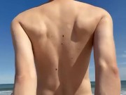twink riding dick at beach