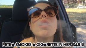 Petra smokes a cigarette in her car 2 - FULL HD