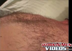 Mature dude jerks himself off to an explosive orgasm