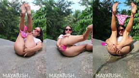 perfect public anal masturbation with huge squirting orgasm