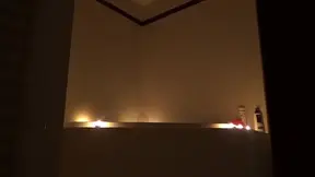 All-natural petite barely legal enjoys bathtub fantasy with candles
