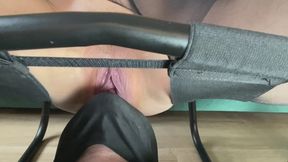 My slave licking and sucking my big massive cunt until I cum in his mouth